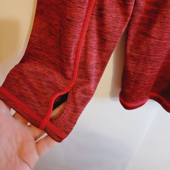 Zella mens red and black quarter zip long sleeved athletic pull over jacket - Picture 4 of 10